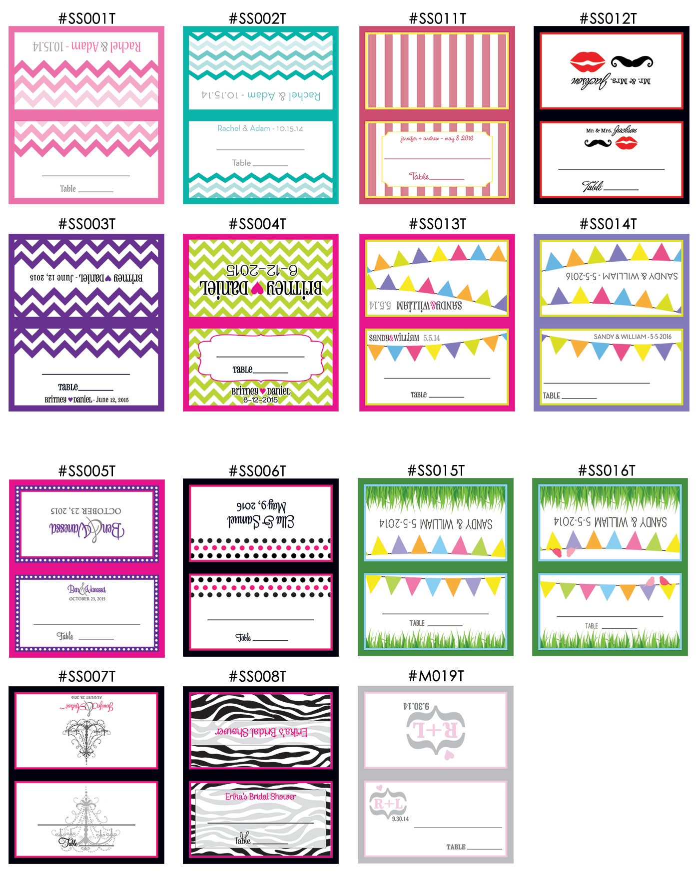 place card designs